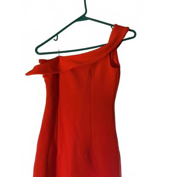 NBD Red Ribbed One Shoulder BodyCon Dress Size XS Special Occasion - Picture 7 of 9